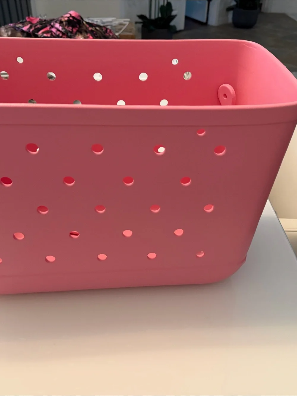 Pink Ventilated Storage Bin for Home Organization